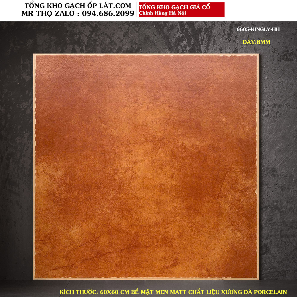 Gạch giả cổ lát nền màu da bò 60x60 6605